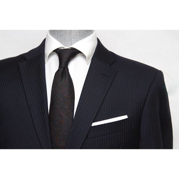 Tommy Hilfiger Mens 2-Bttn Blazer Sport Coat Jacket Navy Striped 40L E081251 - Picture 7 of 15
